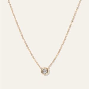 Quince 14K Gold Diamond Bezel Necklace,
Carat Weight 0.06